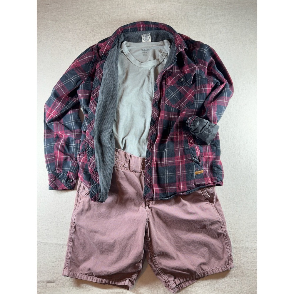 Men's Clothing Lot Medium 33 Gap Shorts Madewell Tee Voyager Shacket 3pc
